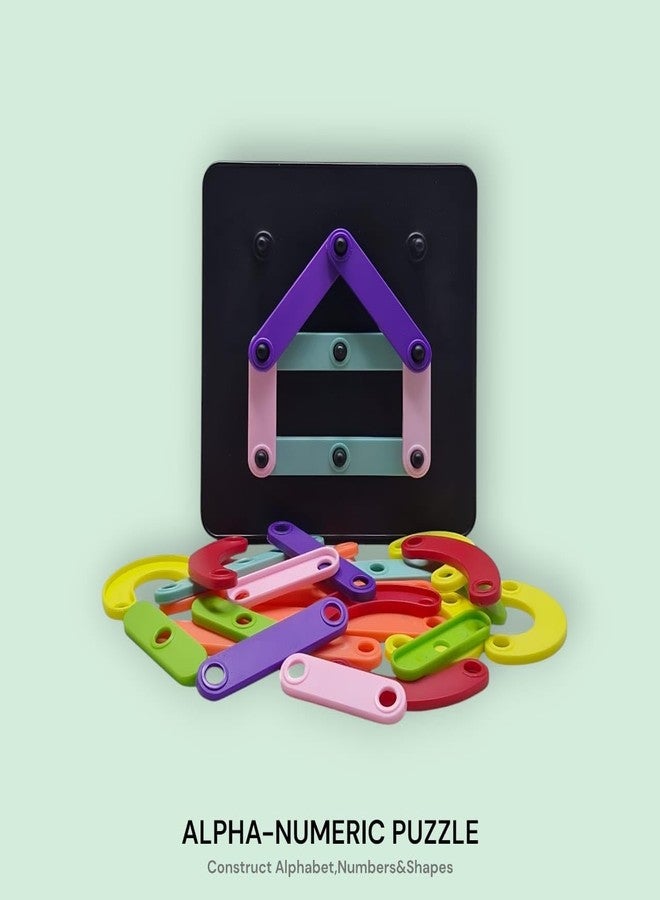 ROSTON Alphabet Puzzles for Kids Alpha Numeric Games for Children alphabetic Games Puzzle numer and Shape Construction - Image 2